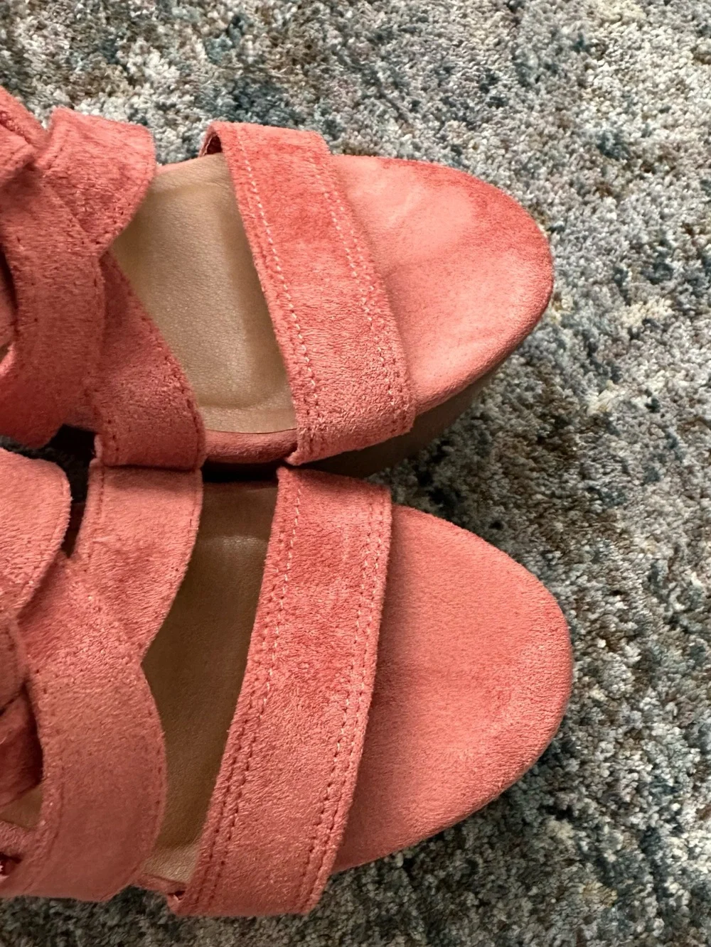 Maurices Dusty Rose Suede Platform Block Heels 9 1/2